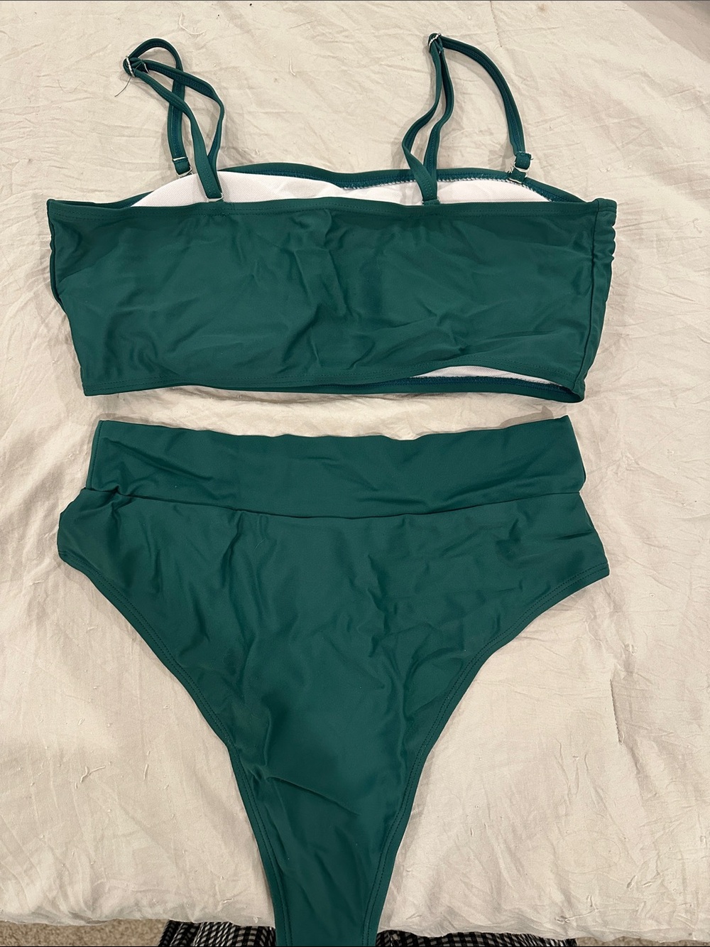 Amazon Women's Emerald Green Bandeau High-Waist Bikini - Picture 2 of 2
